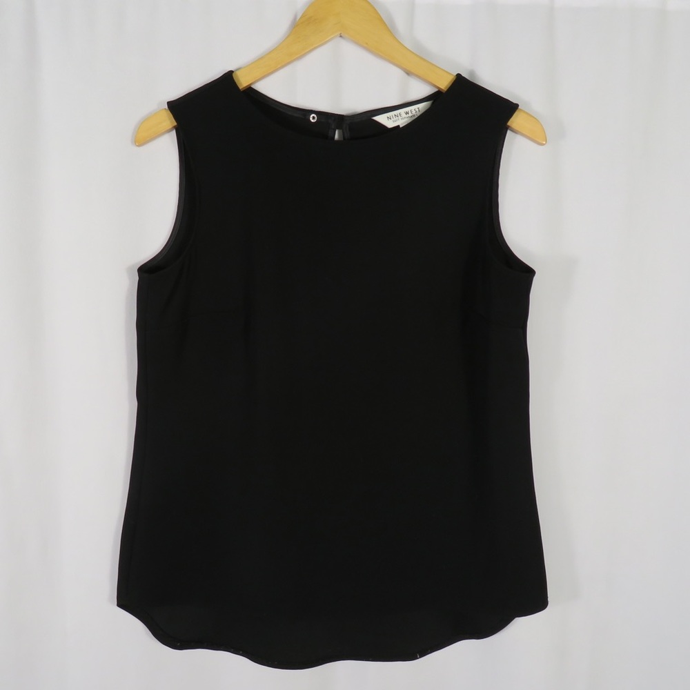 Nine West Black Sleeveless Suit Top Size Small